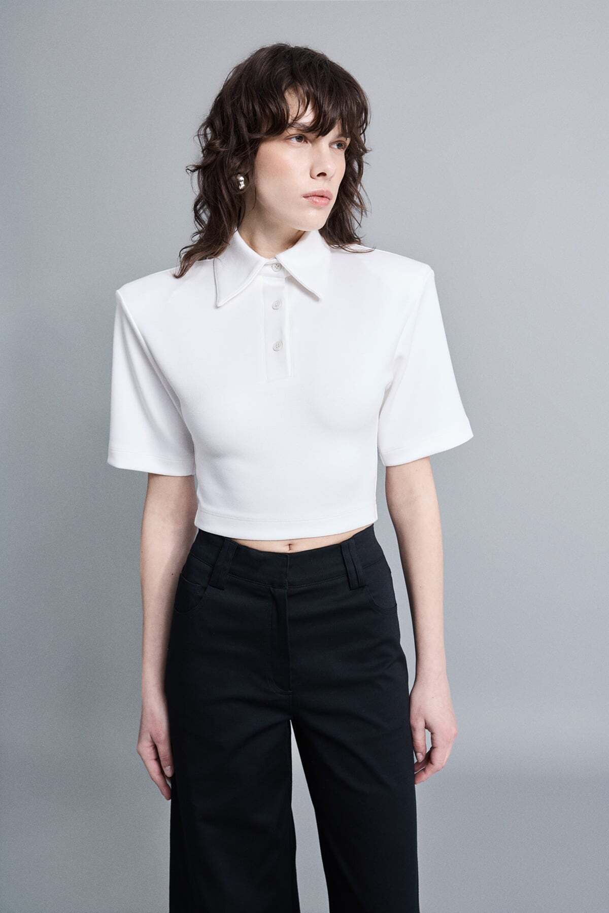 VATKALI  Polo Yaka Vatkalı Bluz - Görsel 3