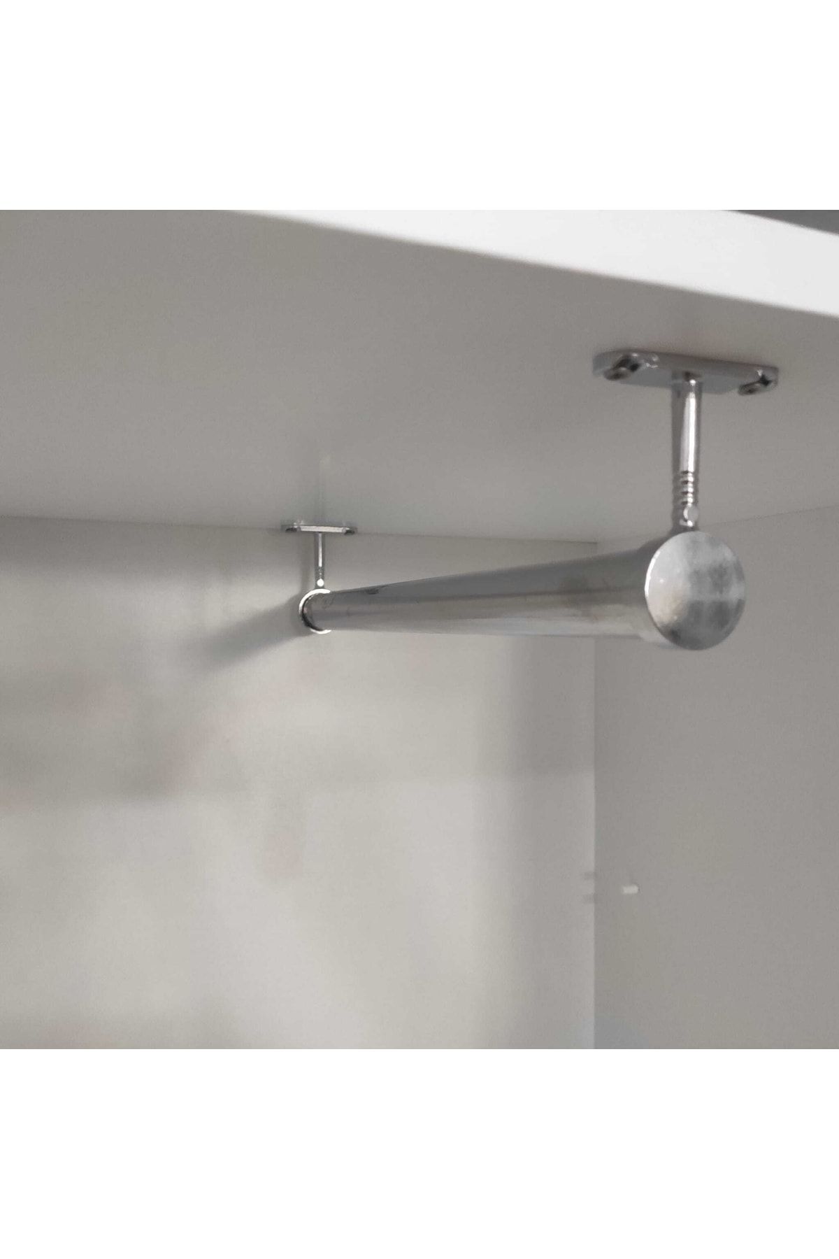 Inside Cabinet (30 Cm) Chrome Round Hanger Pipe( Hanger Pipe +flange+screw)