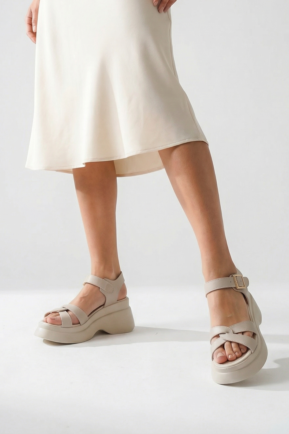 Riccon  Kadın Sandalet 0012919 Bej - Görsel 3