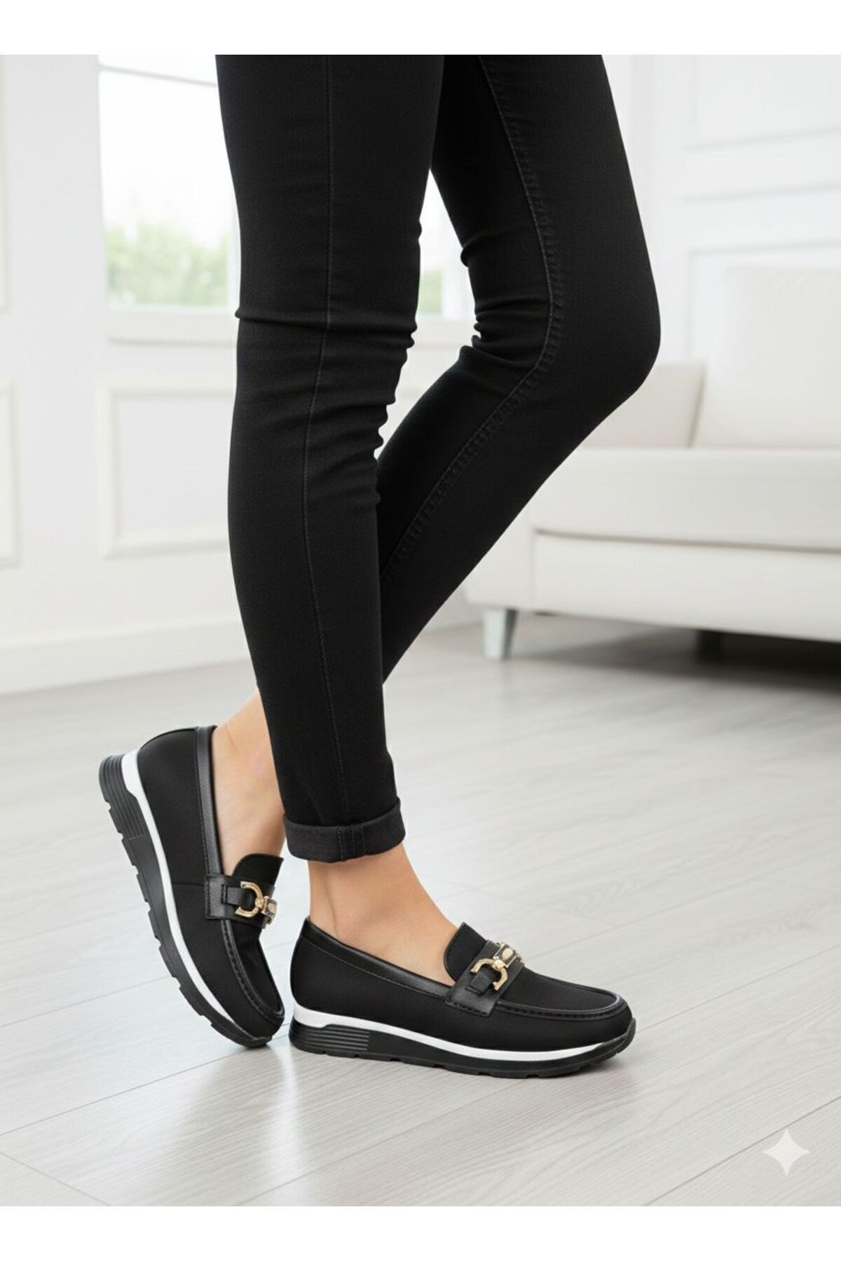 ASL SHOES STORE ORTOPEDİK TABANLI GÜNLÜK TOKALI KLASİK KADIN BABAT AYAKKABISI
