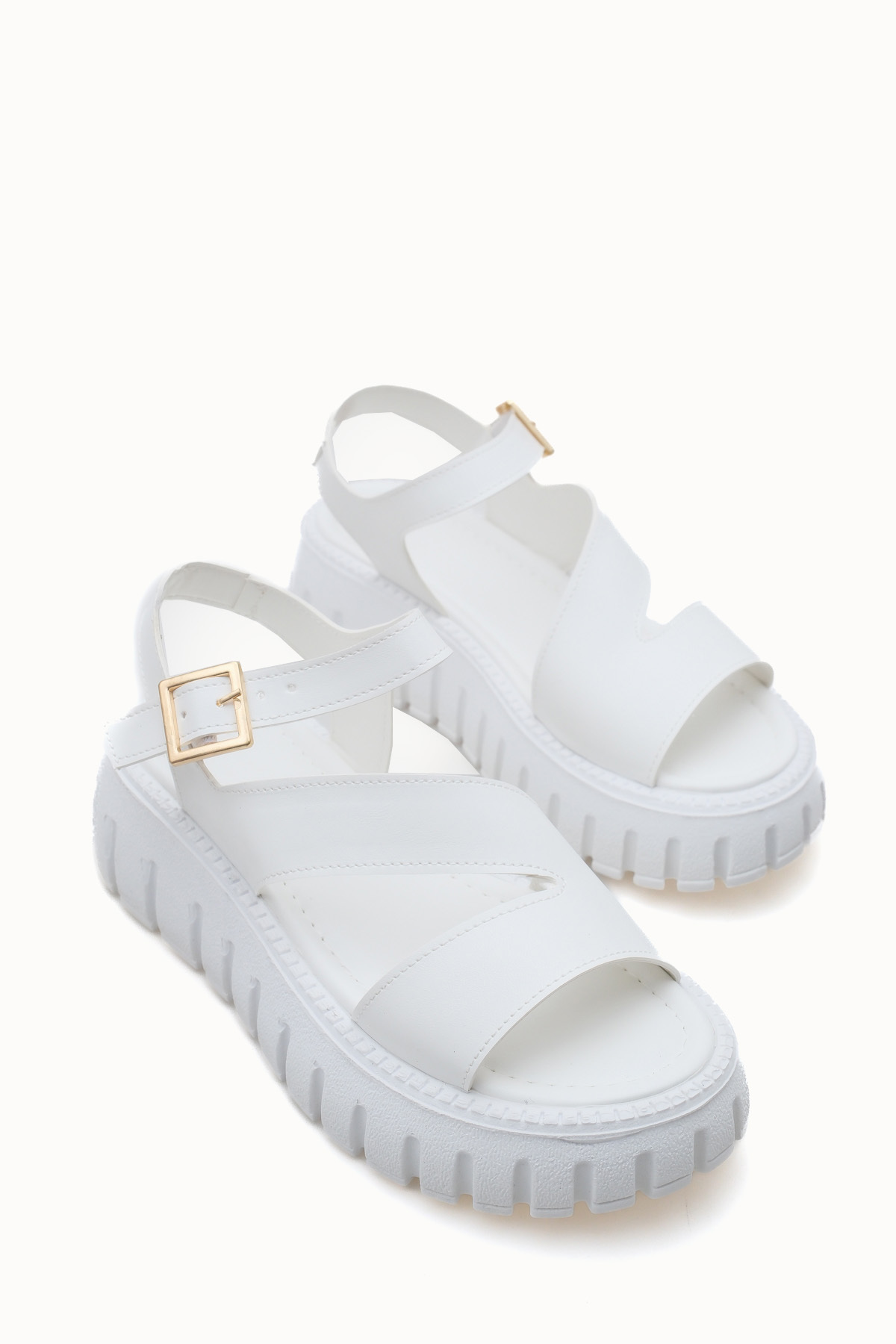 Riccon  Kadın Sandalet 0012607 Beyaz - Görsel 4