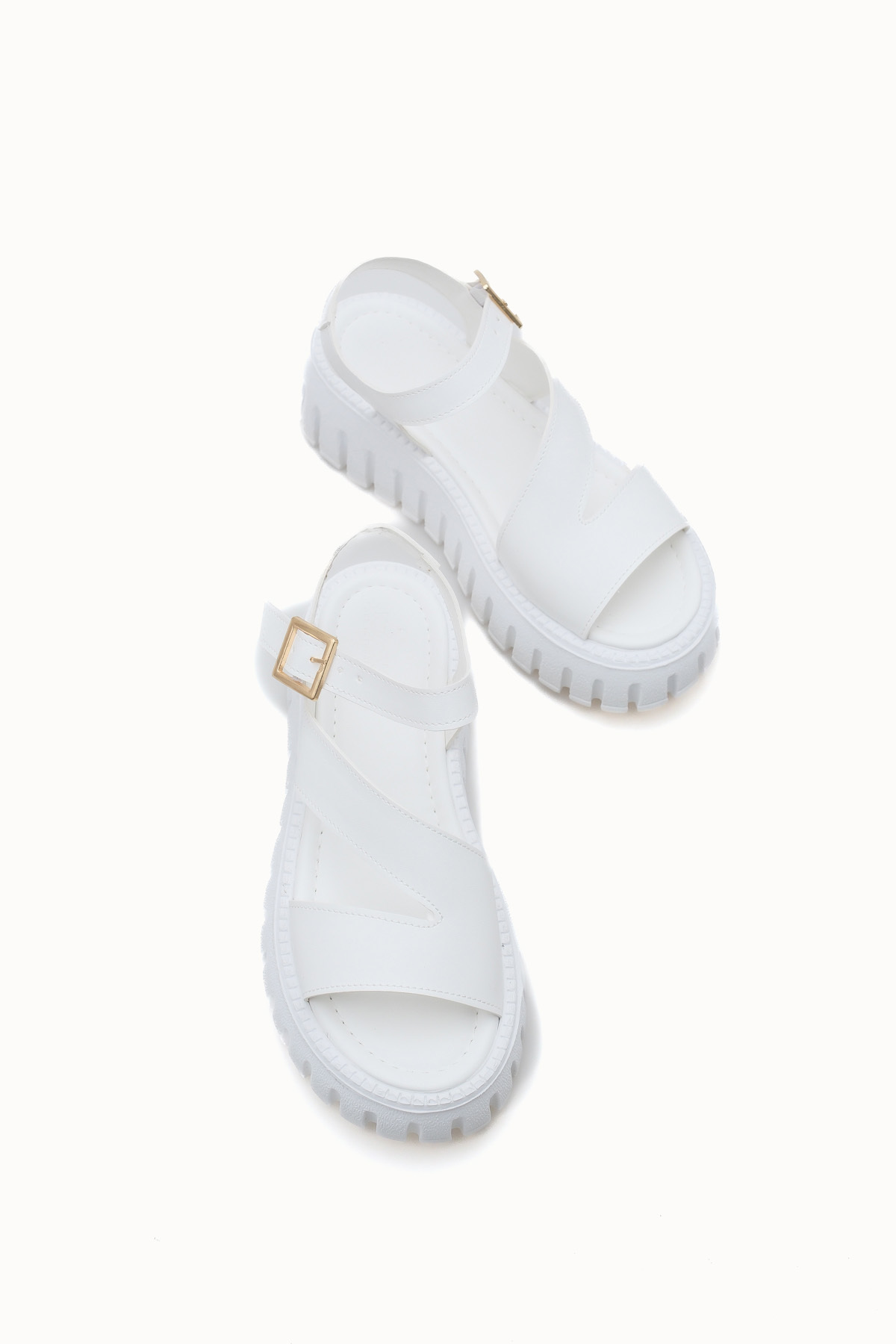 Riccon  Kadın Sandalet 0012607 Beyaz - Görsel 6