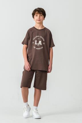 Mışıl Kids College League Los Angels Baskılı Alt Yanlar Biyeli Ve Çıtçıtlı Er...