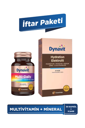 Dynavit MultiDaily 30 Kapsül + Hydration Elektrolit 8 Saşe – İftar Paketi