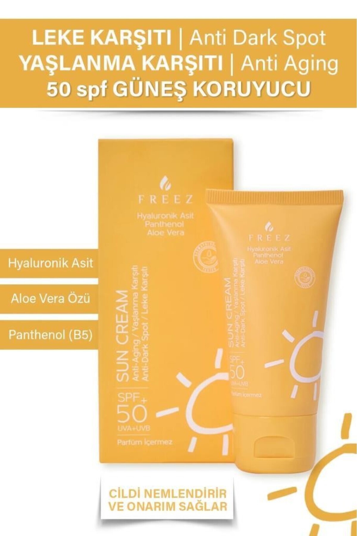 Leke ve Yaşlanma Karşıtı 50+ Spf Koruyucu Güneş Kremi 50 — FRZ-K-006