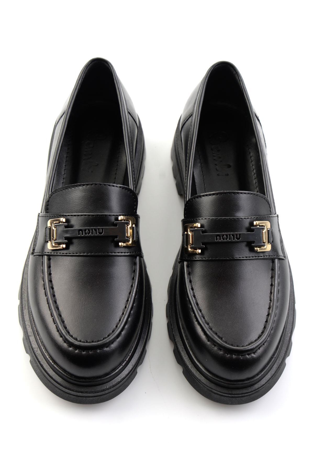 Bambi Siyah Kadın Loafer Ayakkabı K01997011209 görsel 4