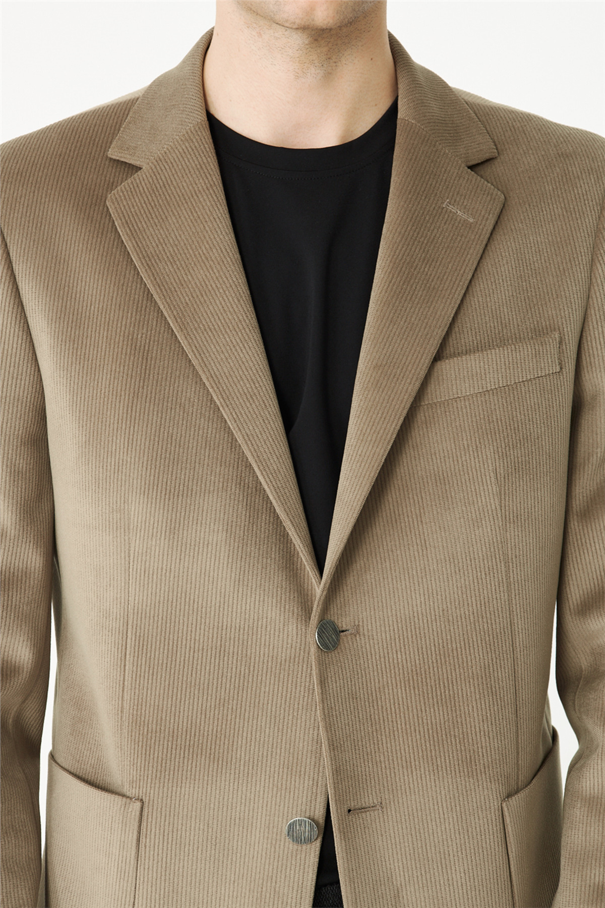 White Stone  Açık Yeşil Fitilli Kadife Slim Fit Blazer Ceket - Görsel 3