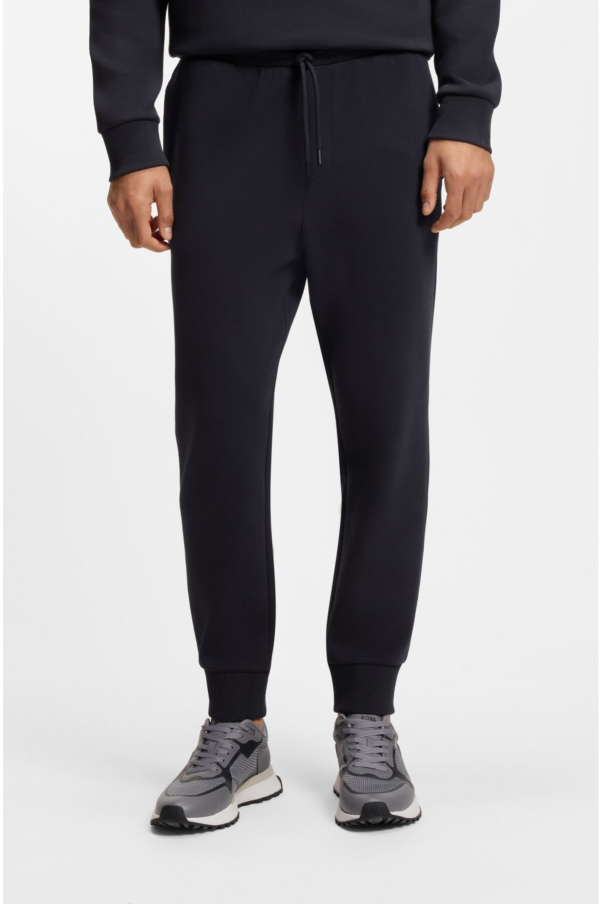 باس شلوار ورزشی مردانه سایز معمولی، کمر کشی و سرآستین‌دار، سرمه‌ای، ساخته شده از پنبه کشی ۵۰۵۵۵۵۰۵-۴۰۲