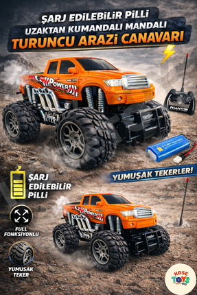 kosetoys Uzaktan Kumandalı Off Road Arazi Araba 27 MHz / 4x2 / Turuncu