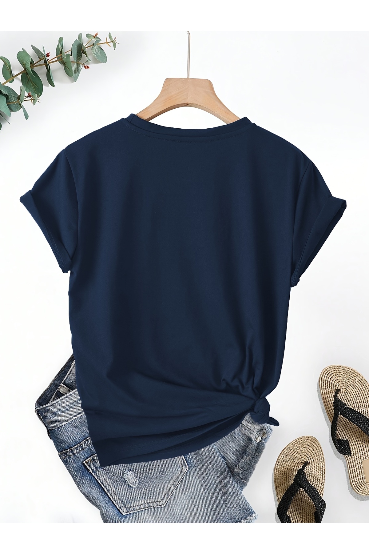 uyguntarz  Unisex Flowers Baskılı Tasarım Tshirt - Görsel 2