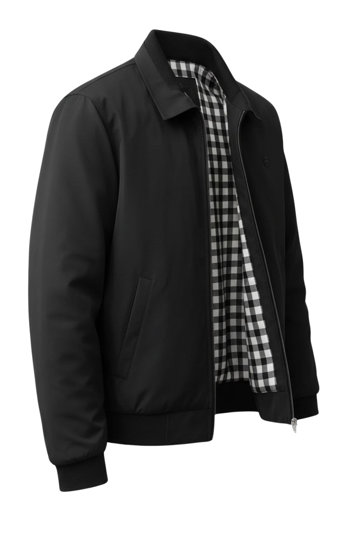 SİVAİST  Erkek Siyah Regular Rahat Kalıp Bonded Kumaş Klasik Yaka Mevsimlik&Yazlık Mont - Görsel 4