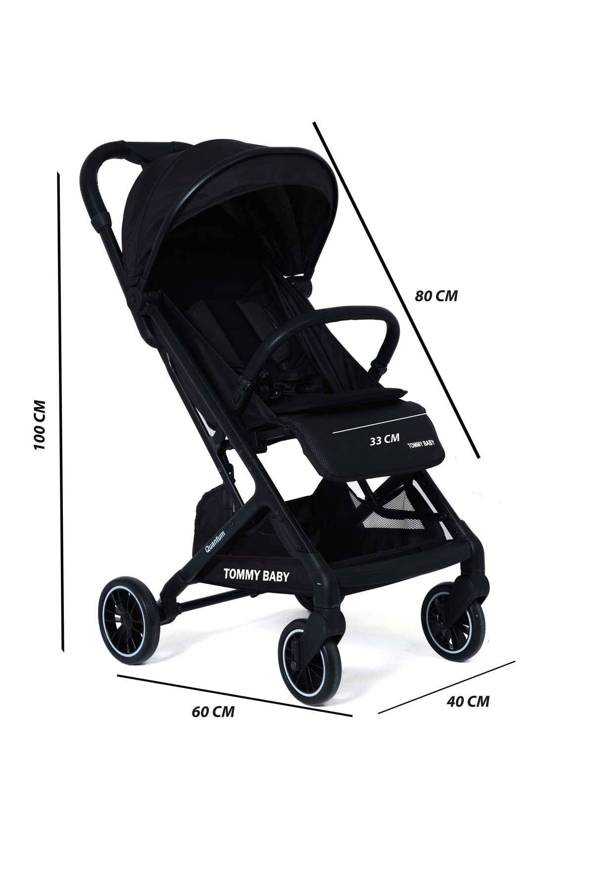 Tommybaby Quantum Kabin Travel Bebek Arabası Kabin Boy Bebek Arabası Pedli Katlanabilir Yağmurluk Hediye fotoğrafı 4 (önizleme)