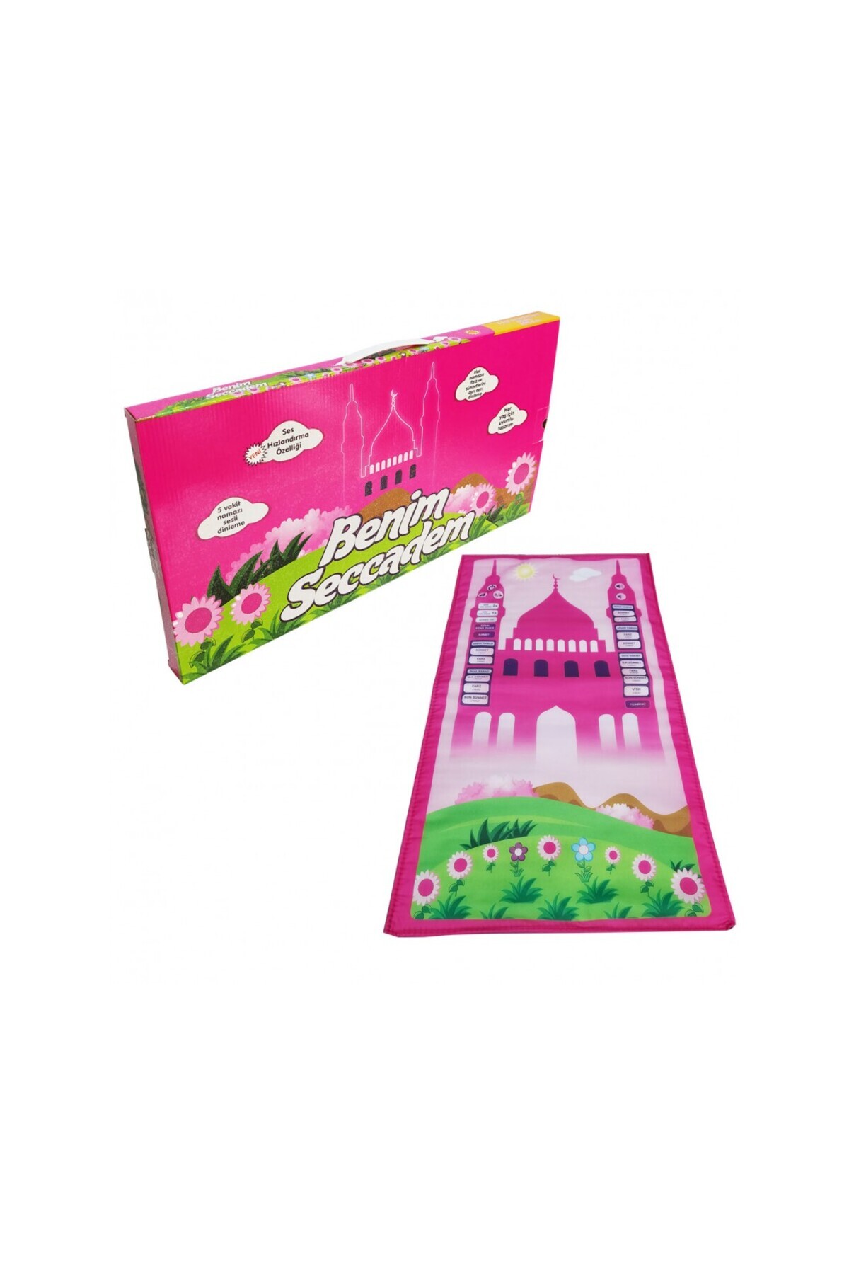 Ayfa Basın Yayın PEMBE - BENİM SECCADEM - ÇOCUKLAR İÇİN SESLİ KONUŞAN NAMAZ KILDIRAN SECCADE fotoğrafı 2 (önizleme)