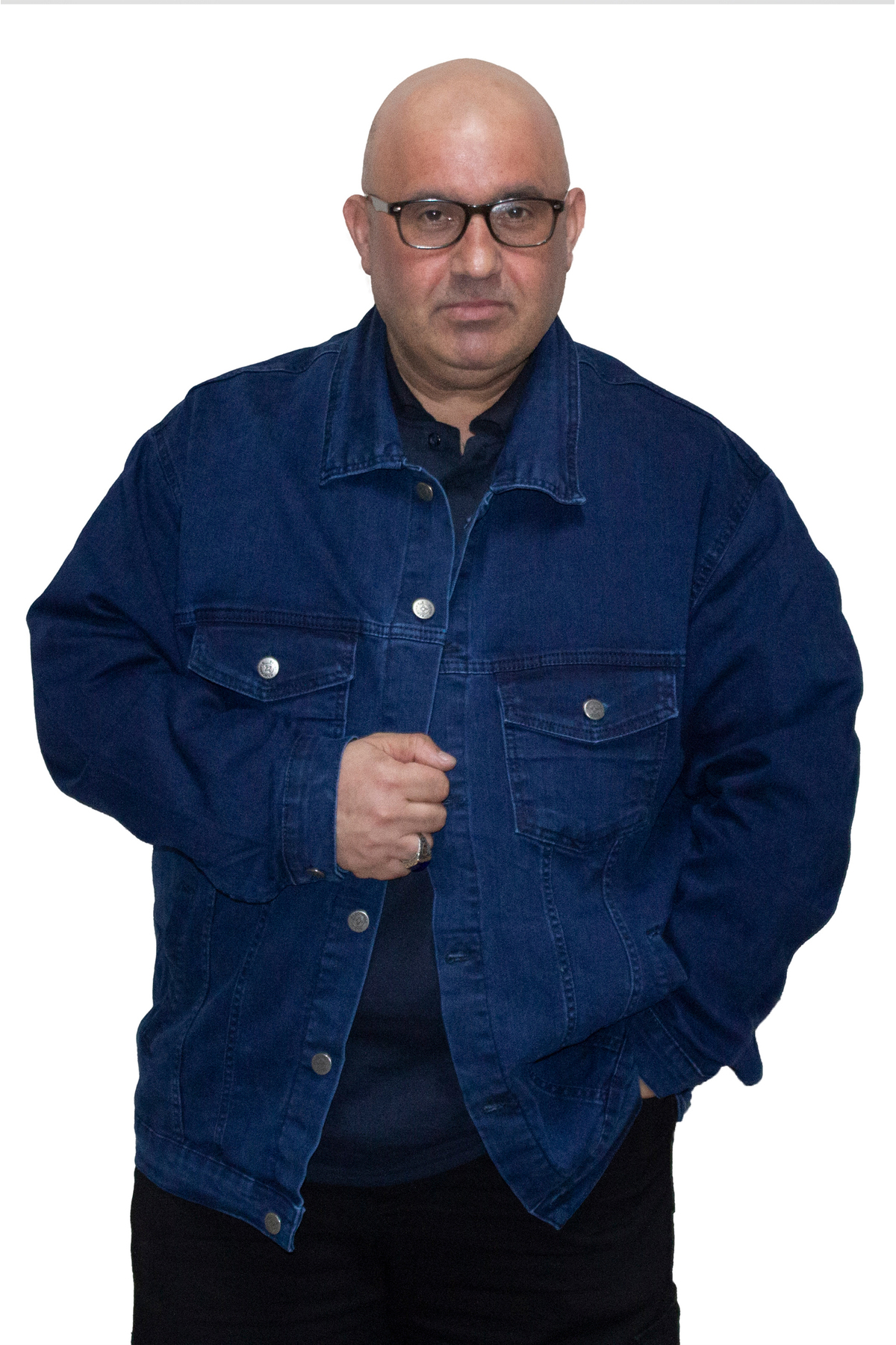 Ramon Miele Erkek Büyük Beden Klasik Kot Ceket görsel 2