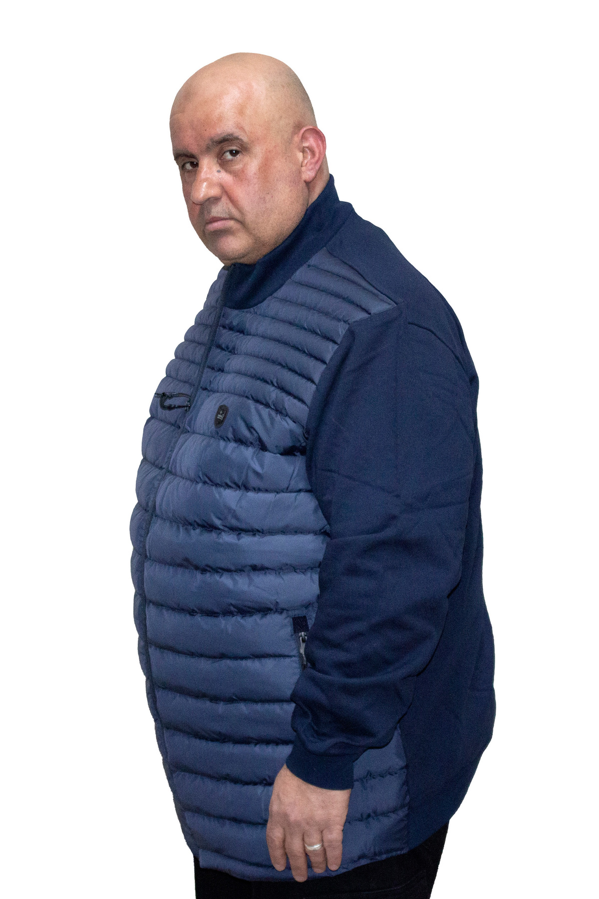 Ramon Miele Erkek Büyük Beden Dik Yaka Şişme Mont görsel 3