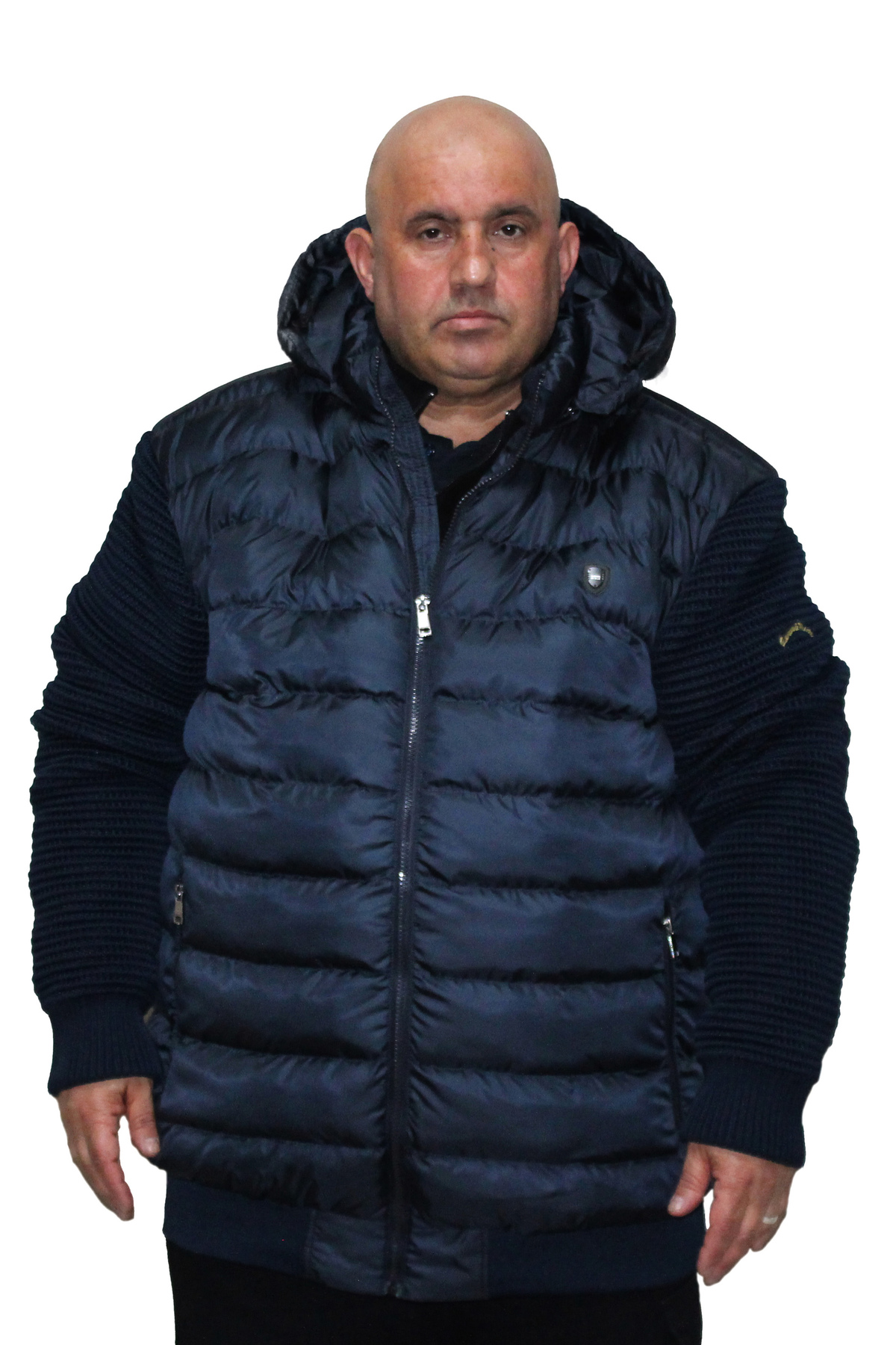Ramon Miele Erkek Büyük Beden Kolu Trikolu Şişme Mont