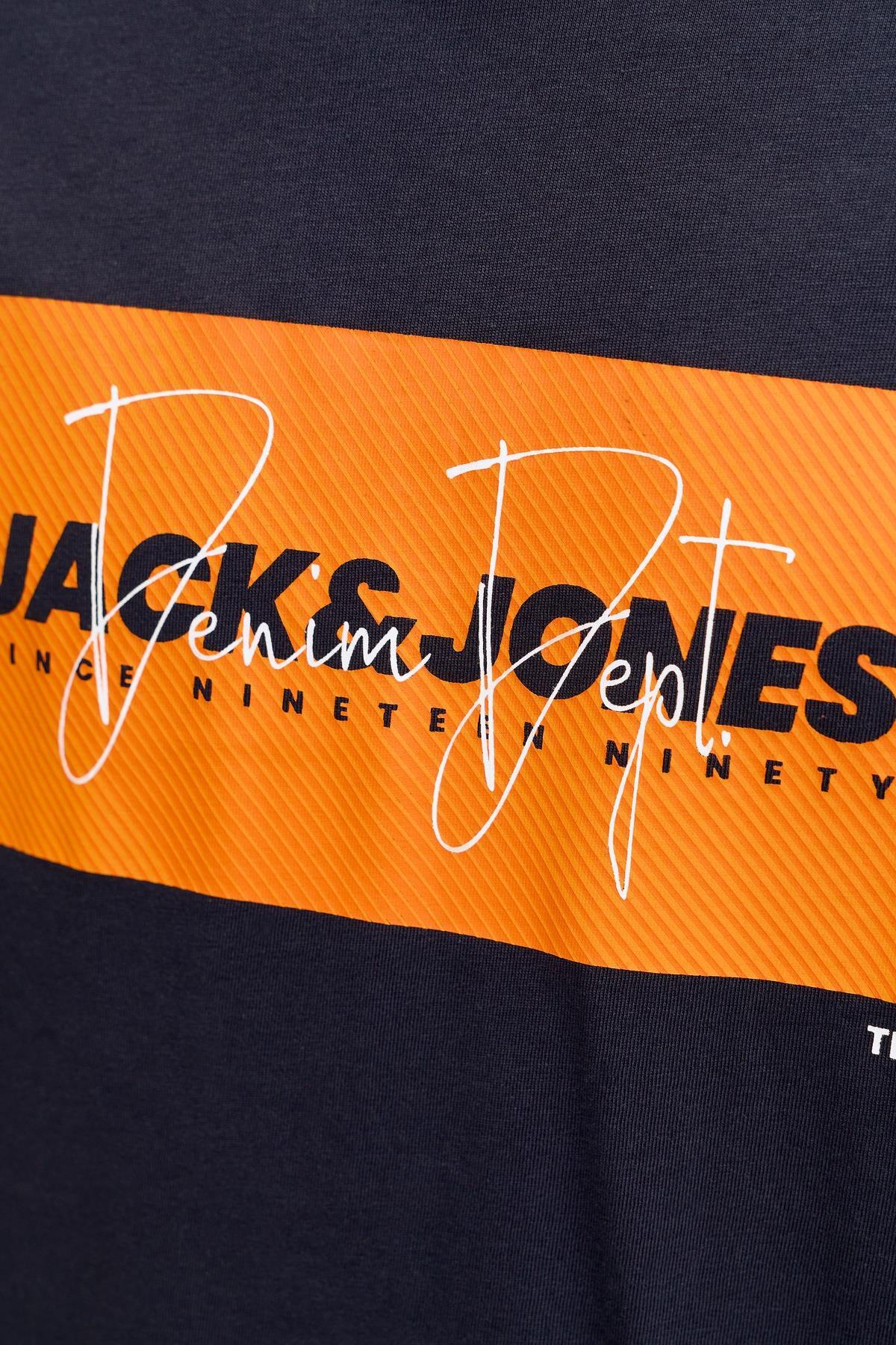 Jack & Jones  Erkek Gögüs Logo Baskili Tisört - Cole - Görsel 5