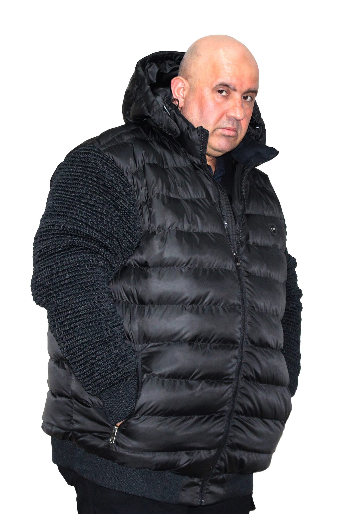 Ramon Miele Erkek Büyük Beden Kolu Trikolu Şişme Mont görsel 2
