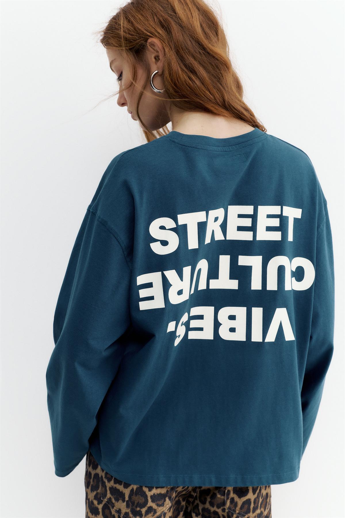 Pull & Bear  Street Culture grafik tişört - Görsel 6