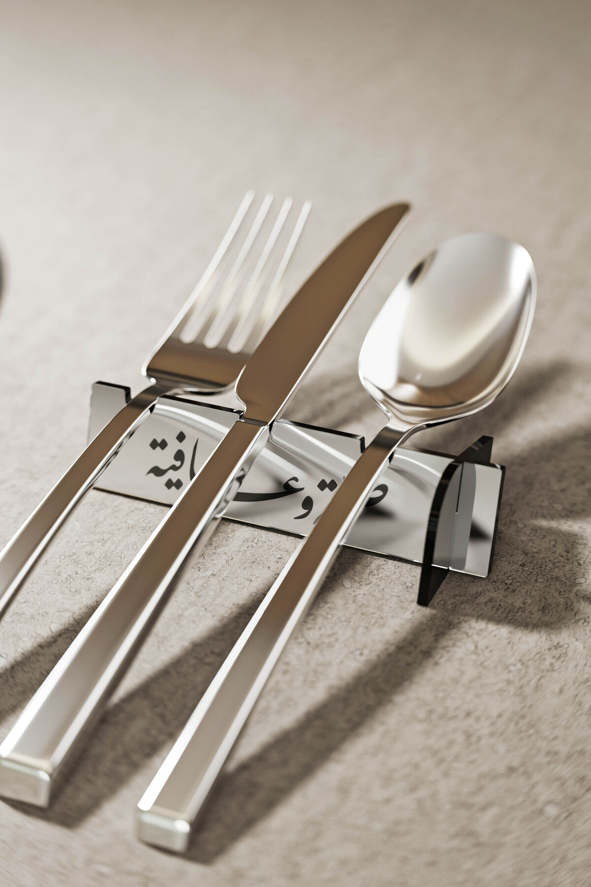 iwa concept 6-Piece Divani Hat Bon Appetit Acrylic Cutlery Holder - Acrylic Tableware Iftar Decoration