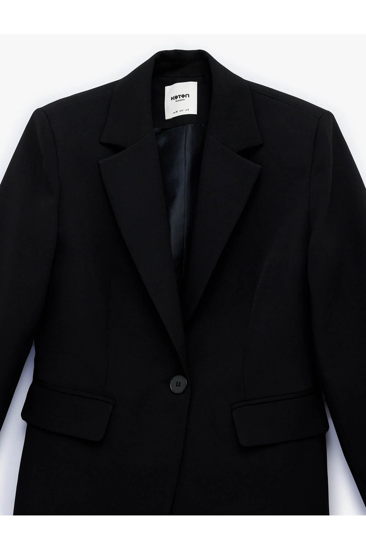 Koton  Geniş Yaka Uzun Kollu Slim Fit Düğmeli Cep Detaylı Blazer Ceket - Görsel 5