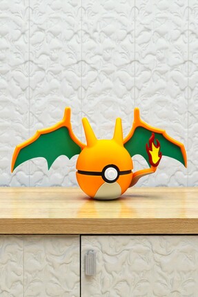GiginGo Charizard Poke Topu Figürü - Pokemon Charizard Karakteri Pokeball