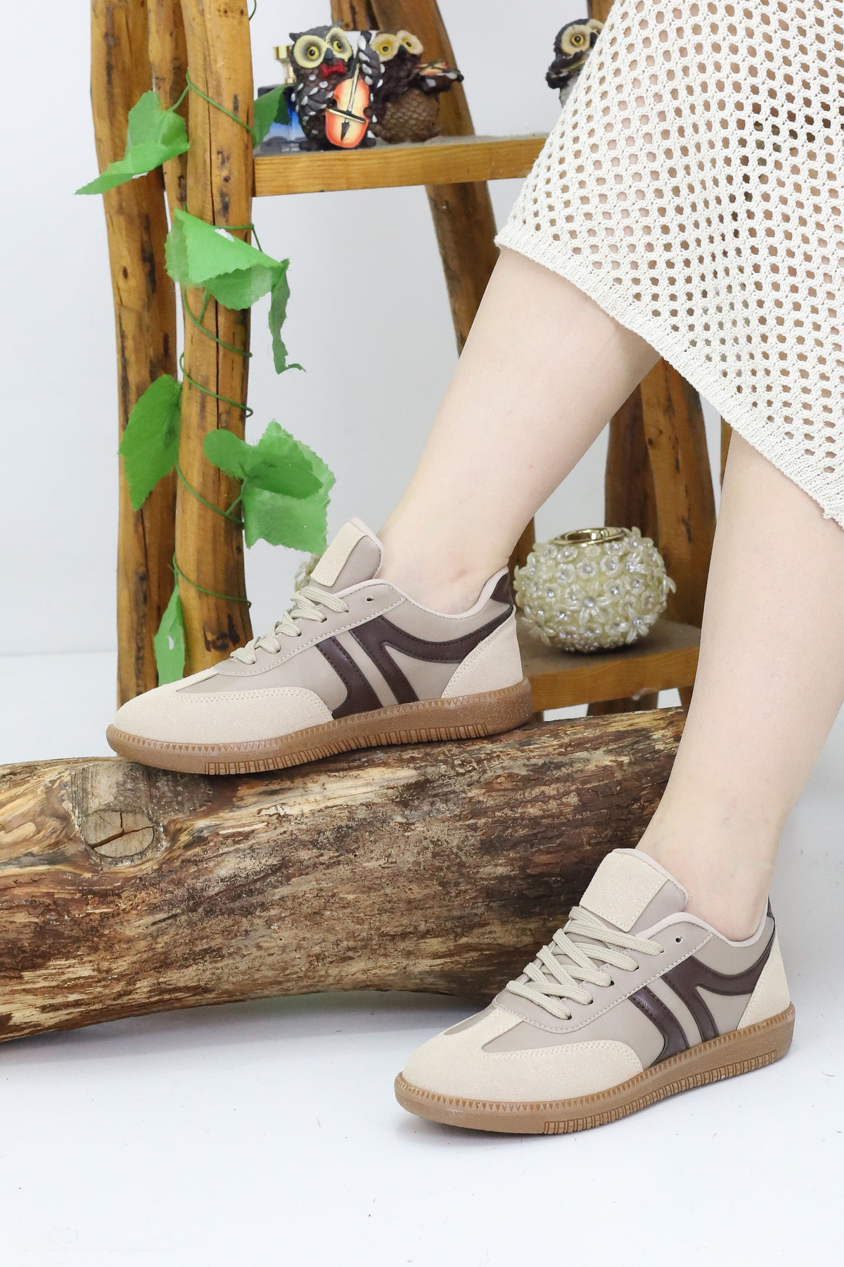 EMAX AYAKKABI HER ADIMDA MUTLULUK Kadın Sneaker Günlük Spor Ayakkabı Casual Retro Bağcıklı Kaymaz Taban Ortopedik Trend Model görsel 2
