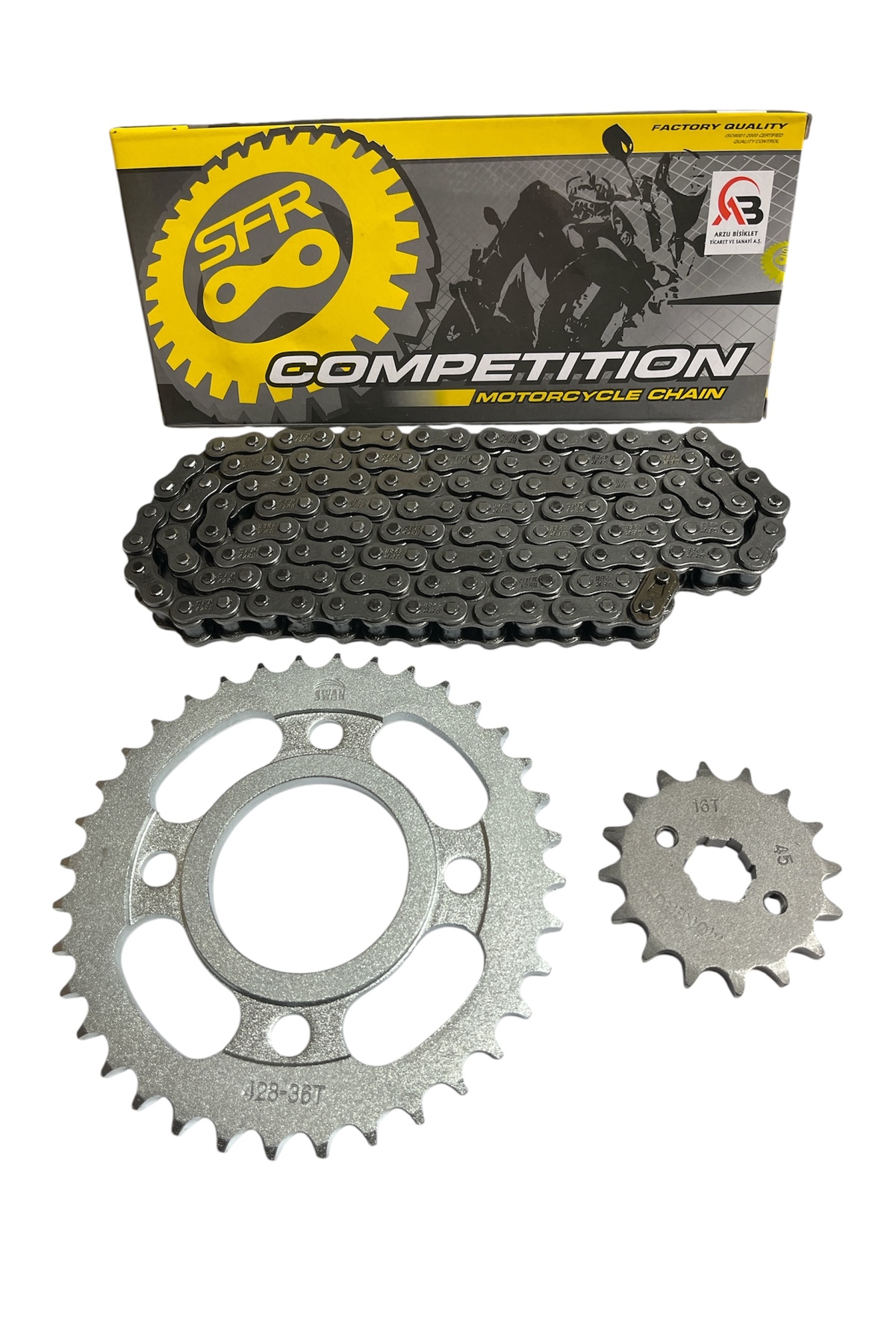 アクセサリー LI'S CRAFT999 MOTORKİT MK CG PERFORMANSLI ZİNCİR DİŞLİ SETİ - ÖN 16T + ARKA 36T