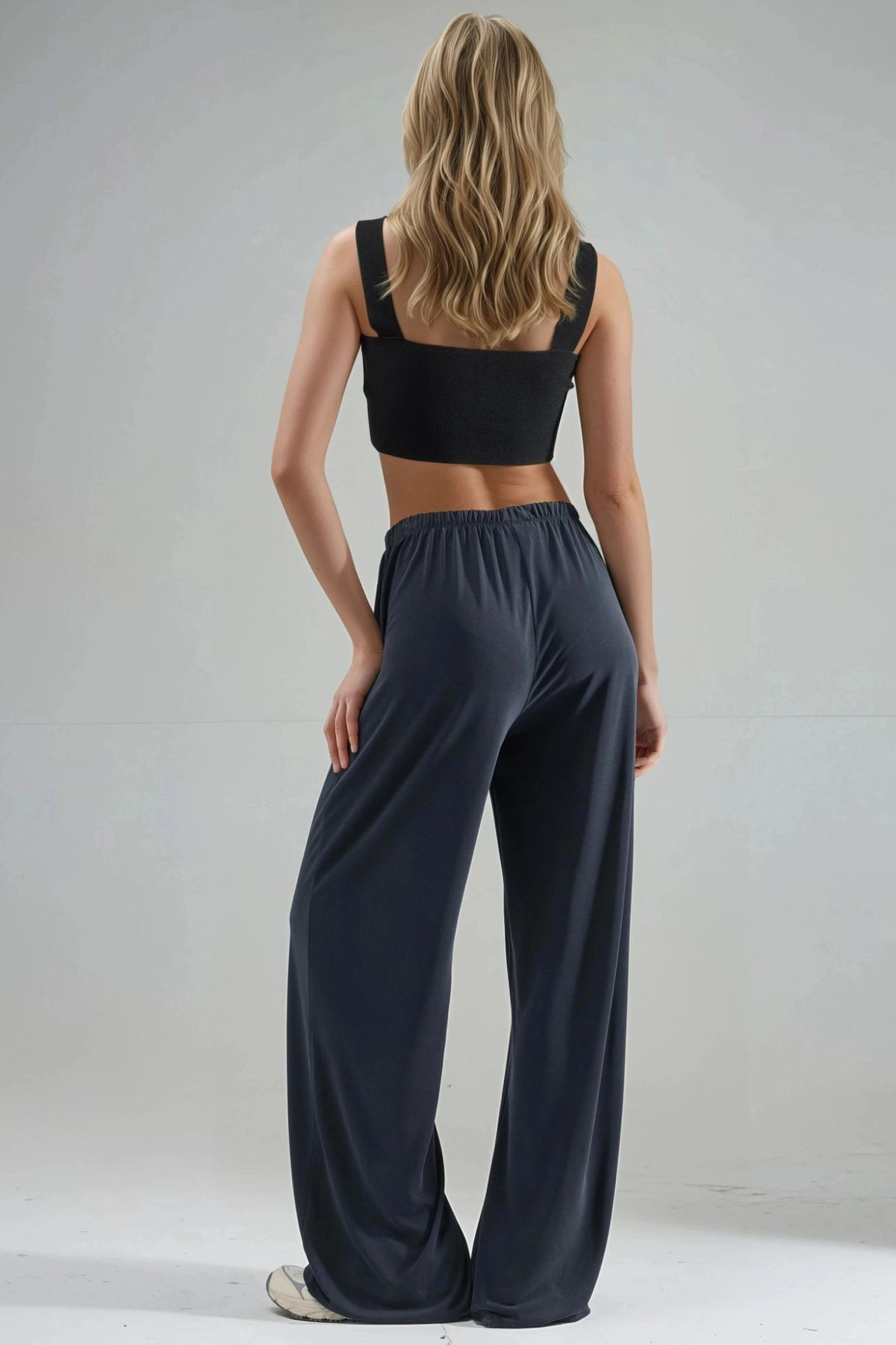 Hiccup  BUSEM Lastikli Bel Düz Paça Modal Pantolon - Görsel 3