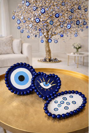 Maison Candle&Co 🧿 Nazar Koleksiyonu – 3’lü Dekoratif Tabak Seti