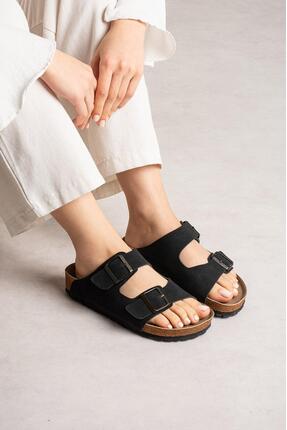 starmarj Unisex Ortopedik Tabanlı Terlik Çift Bantlı Tokalı Günlük Rahat Ev &...