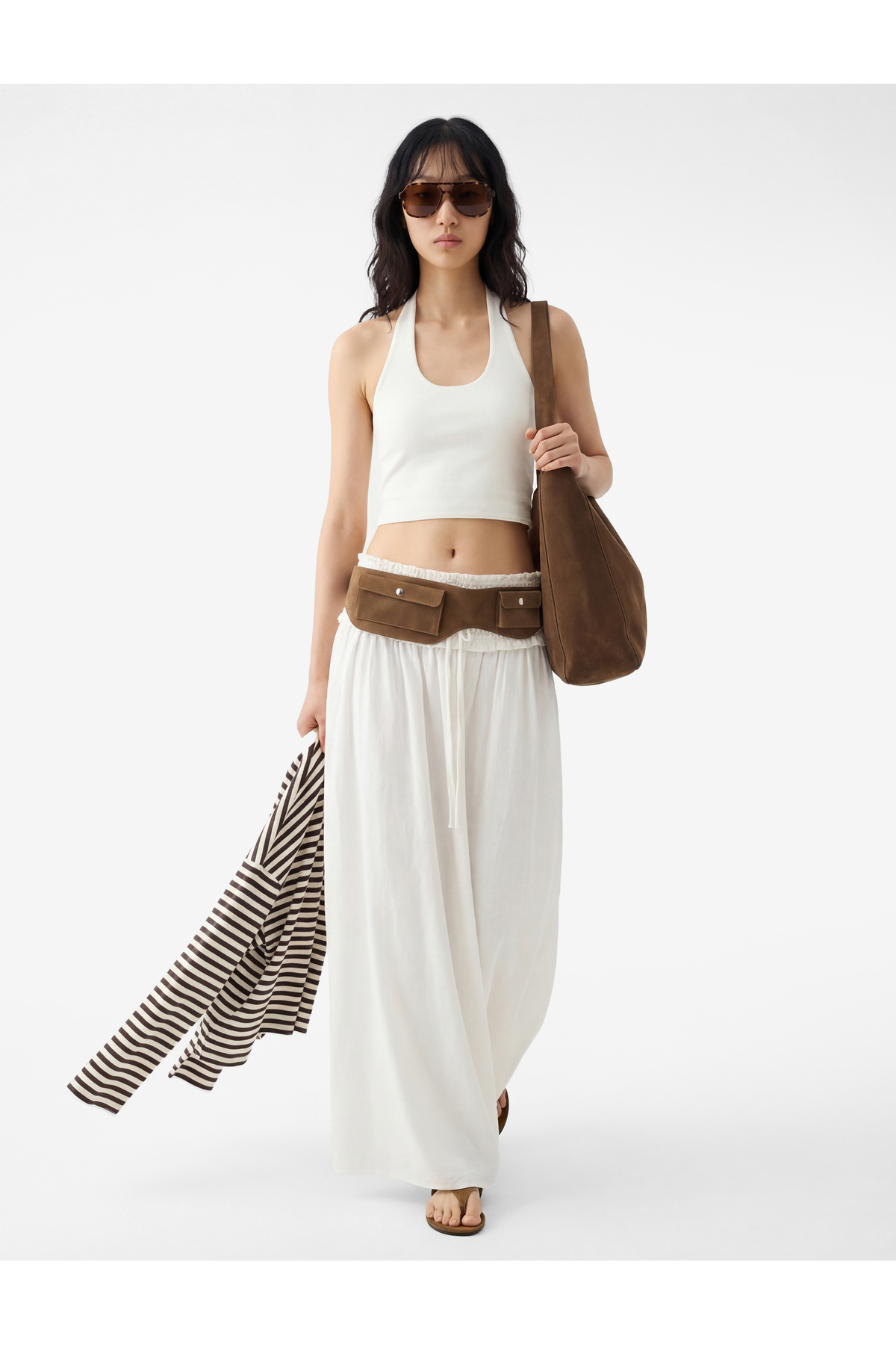 Koton Halter Yaka Kolsuz Pamuklu Crop Bluz