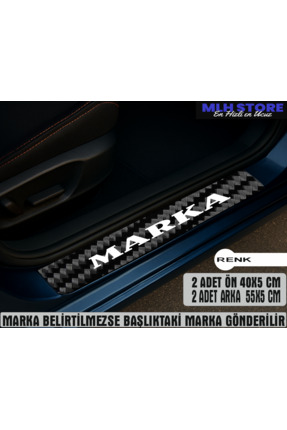 Fixelora Ford Tourneo Courier İle Uyumlu 4 Adet Karbon Kapı Eşiği Koruma