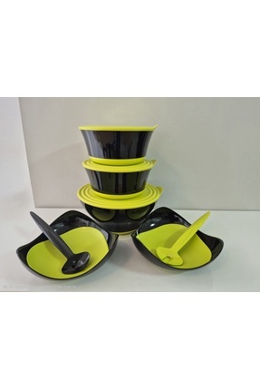 Tupperware Damla set , damla yeşil-siyah 7 li set