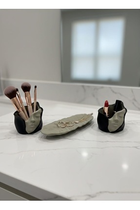 ALPİ HOME 4 lü siyah ve antik bej makyaj ve takı organizeri