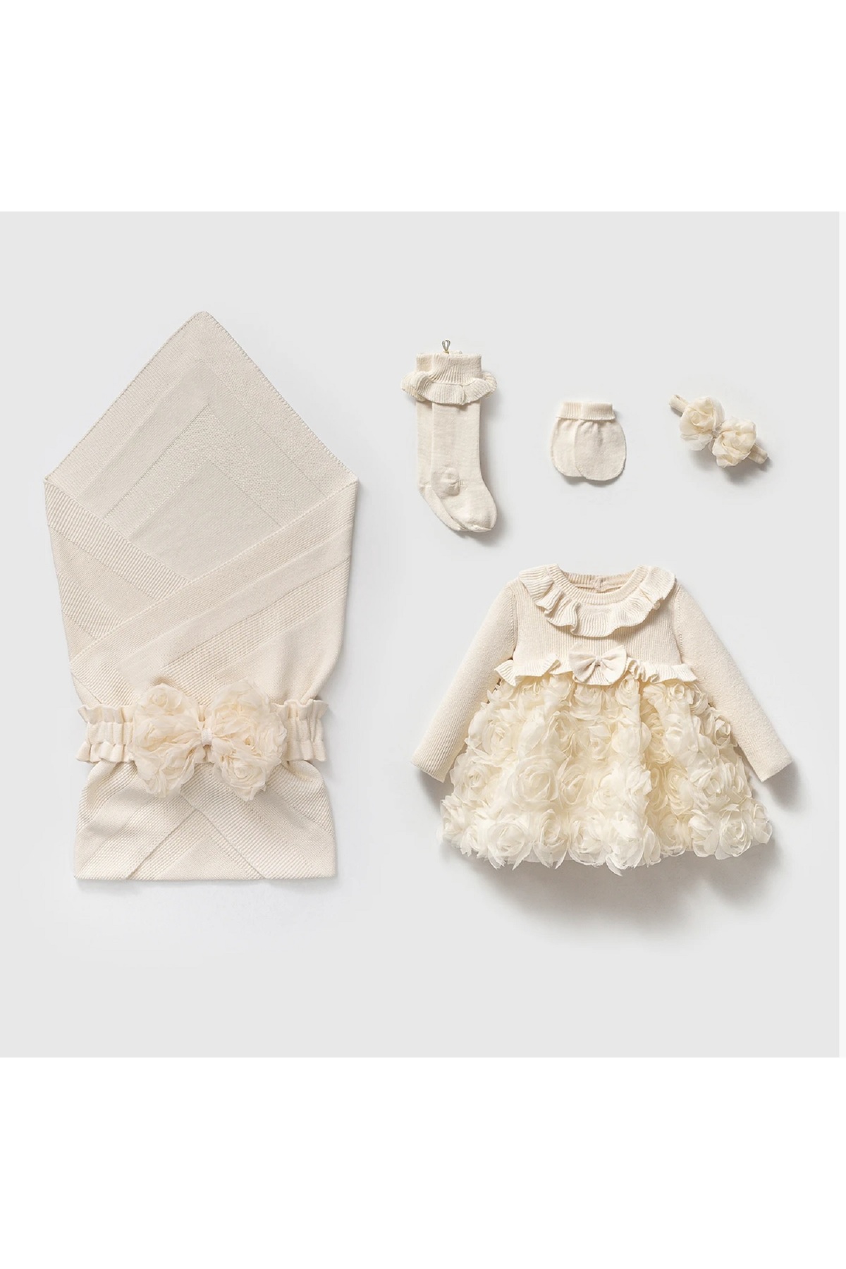 Nipperland Kız bebek yenidoğan elbise seti mevlüt özle gün takımı 0-3 ay 3 boyut çiçekli 5 parça fotoğrafı 2 (önizleme)