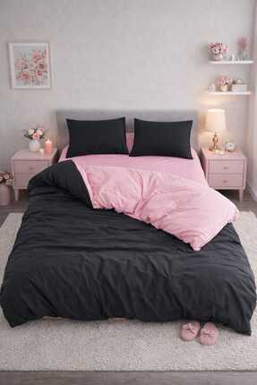 vanillasoft Vanilla Çift Kişilik Siyah Nevresim Takımı-Çift Taraflı
