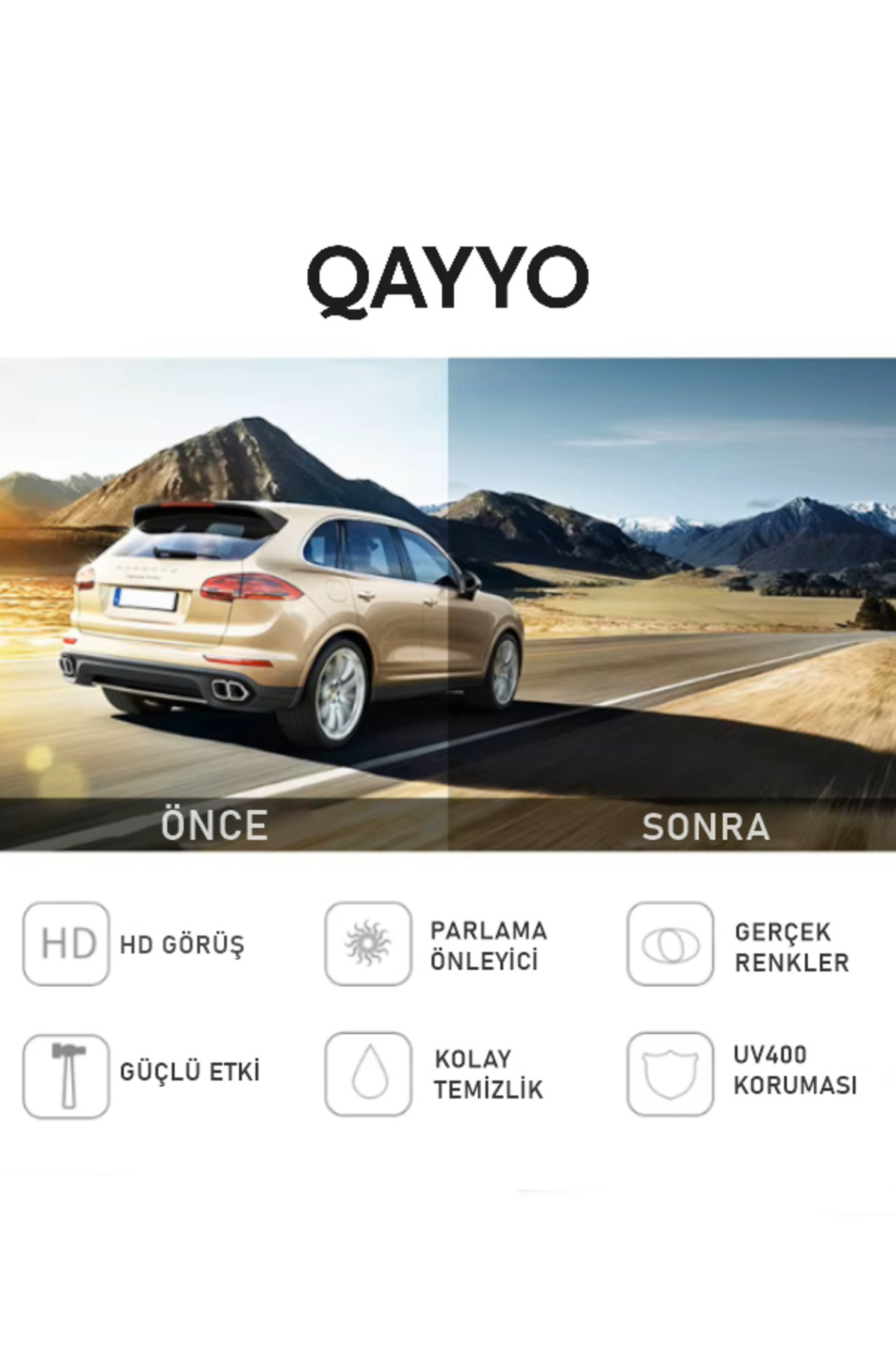 QAYYO Accessories  Lars Erkek Polarize Siyah Ultra Hafif Uv400 Korumalı Güneş Gözlüğü - Görsel 5