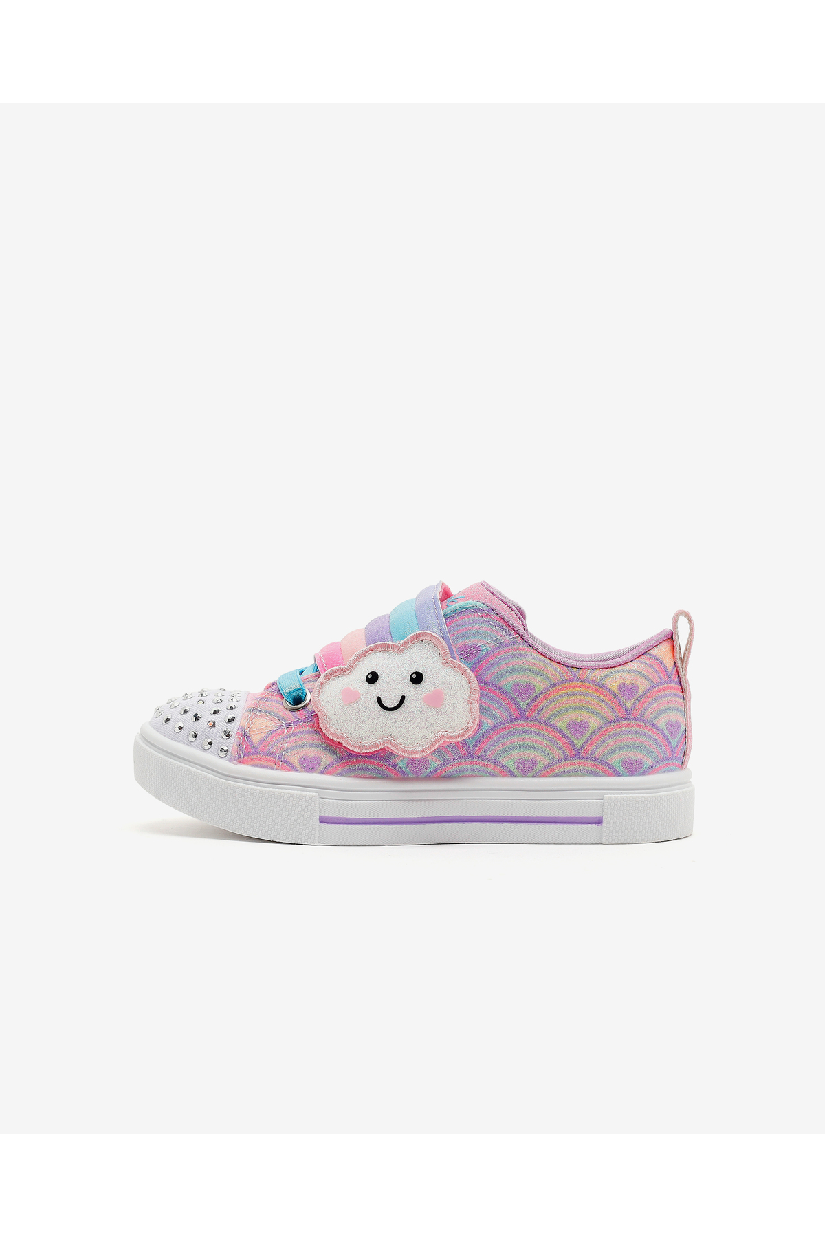 اسکچرز کفش کتانی دخترانه کوچک TWINKLE SPARKS مدل چراغ‌دار بنفش 314828N LVMT