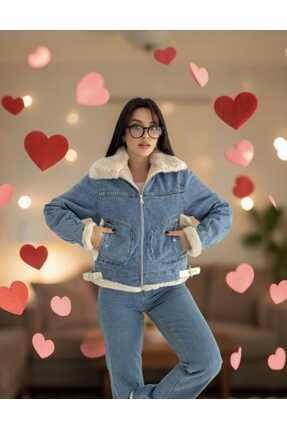 H&D DÜNYASI YANLARI KEMERLİ PELUSLU KOT CEKET