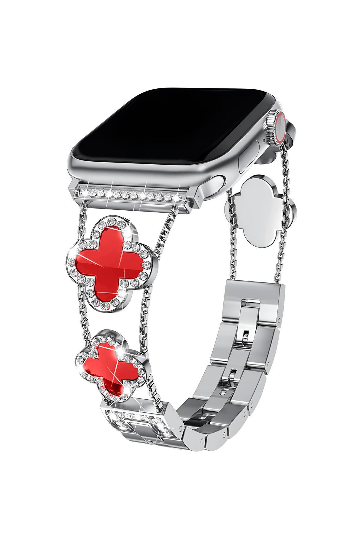 Watch 11 10 9 8 7 6 Ultra Se Compatible 42 44 45 46 49 mm Luxury Gemstone Floral Stylish Elegant Metal Cord