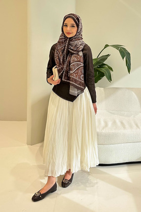 Ovn. Mirel Kot Parçalı Vual Takım - Kahverengi