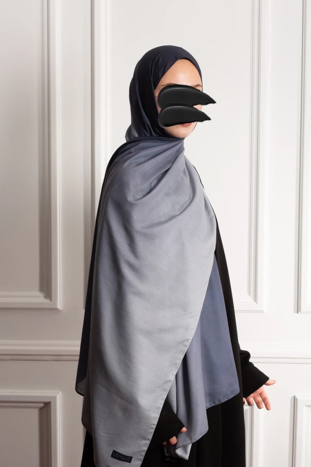 Gradient Soft Shawl Navy Blue