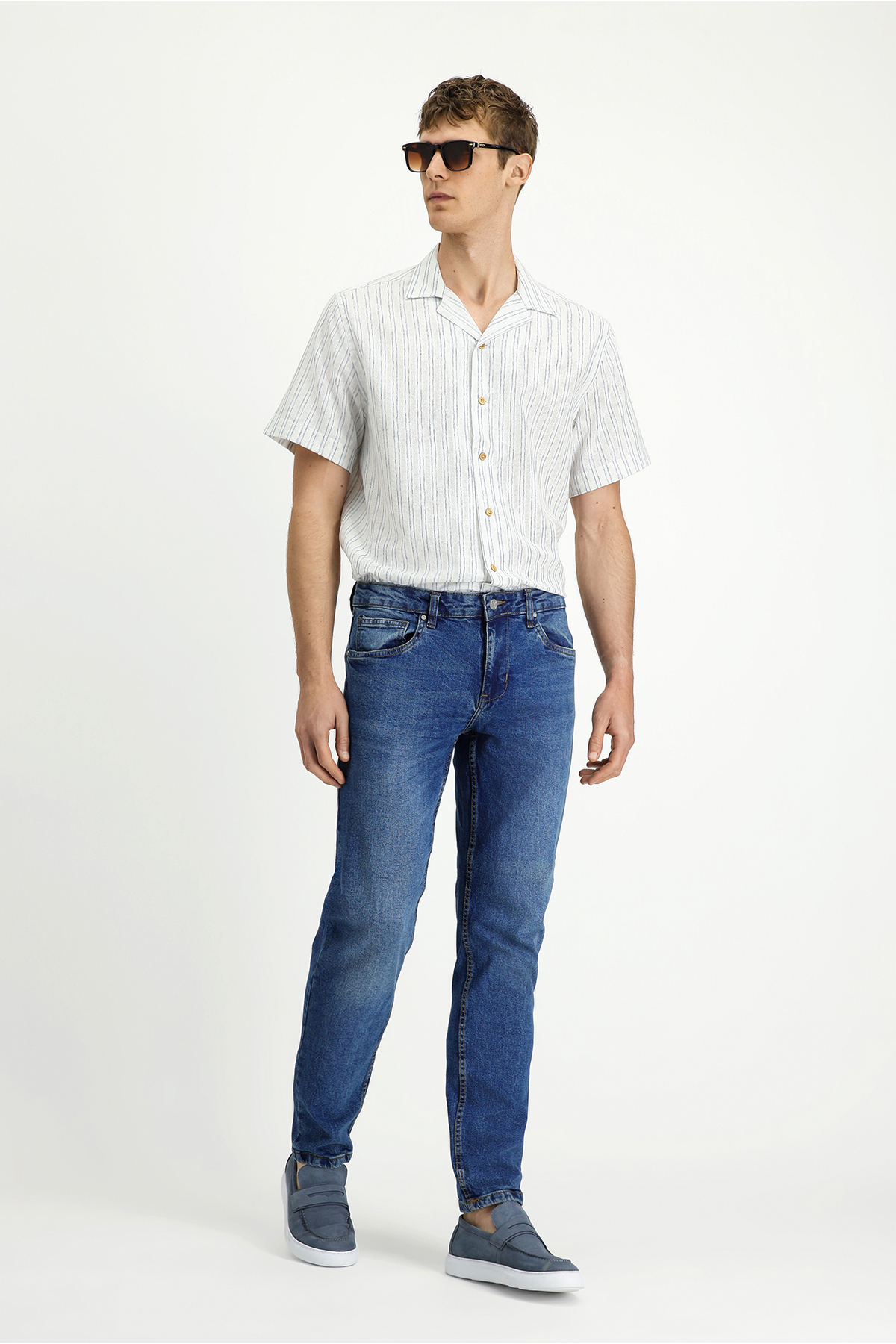 Kigili 7 Drop Slim Fit Dar Kesim Likralı Denim Pantolon görsel 3