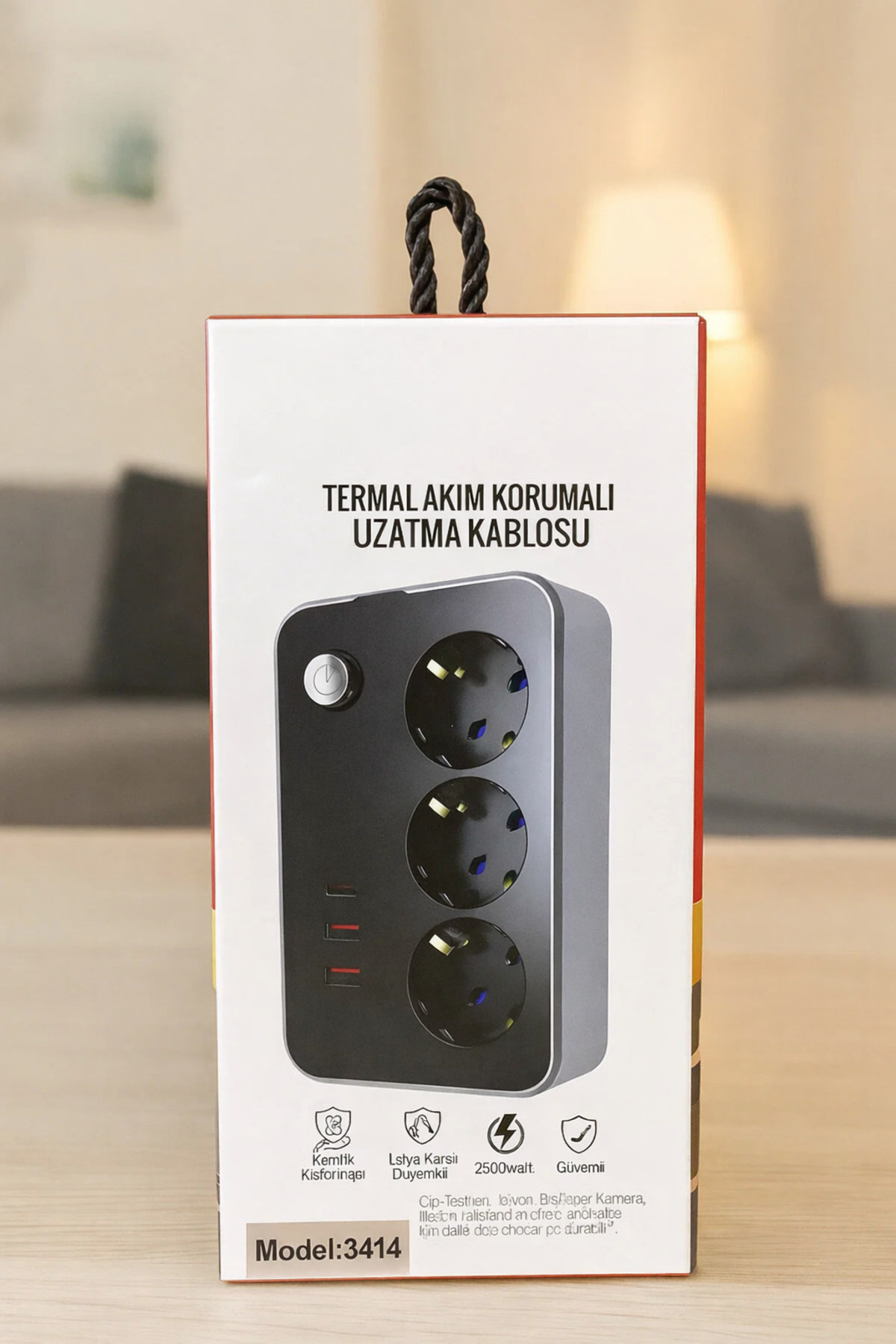 kialed 3 TYPE-C + USB Termal Akım Korumalı Uzatma Kablosu Model