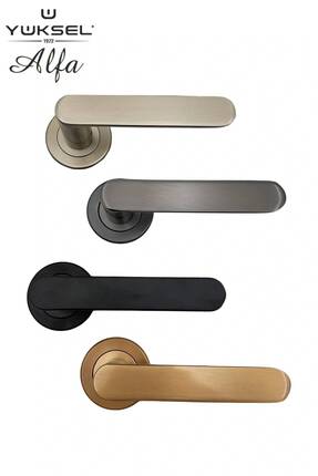 Yüksel ALFA İtalyan Oval Rozetli Kapiçino Oda Kapı Kolu ÇİFT YÖN TAKIM