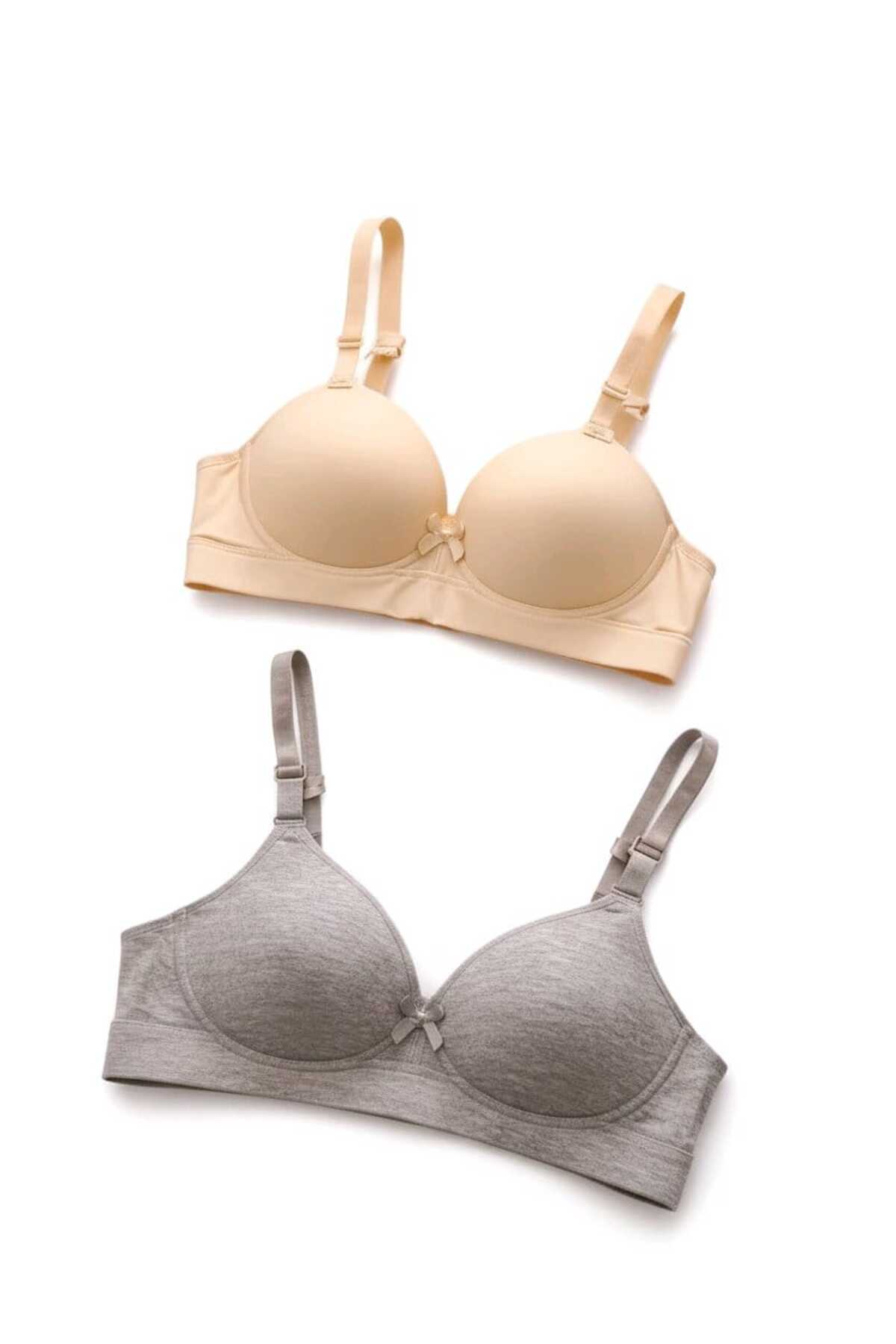 MissPrive Alıştırma Sütyeni Balen Telsiz Soft Bra Ten-Gri 2'li görsel 2