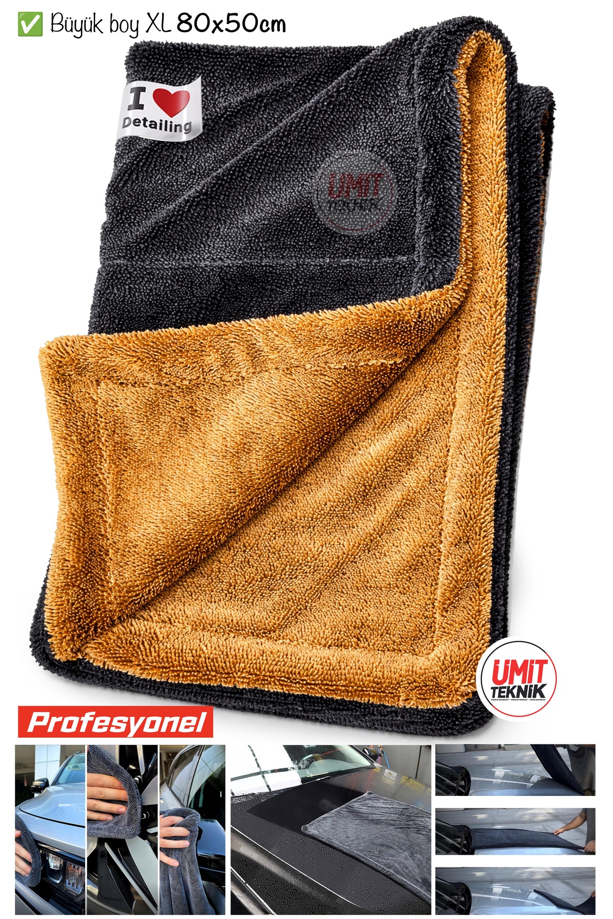 PROXCLEAN Twiss Çift Taraf 80x50 Mikrofiber Oto Kurulama Havlusu
