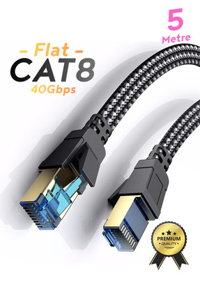 Venzke CAT8 Ethernet Kablosu Premium LAN Kablo 40Gbps İnternet Kablosu PC Lap...