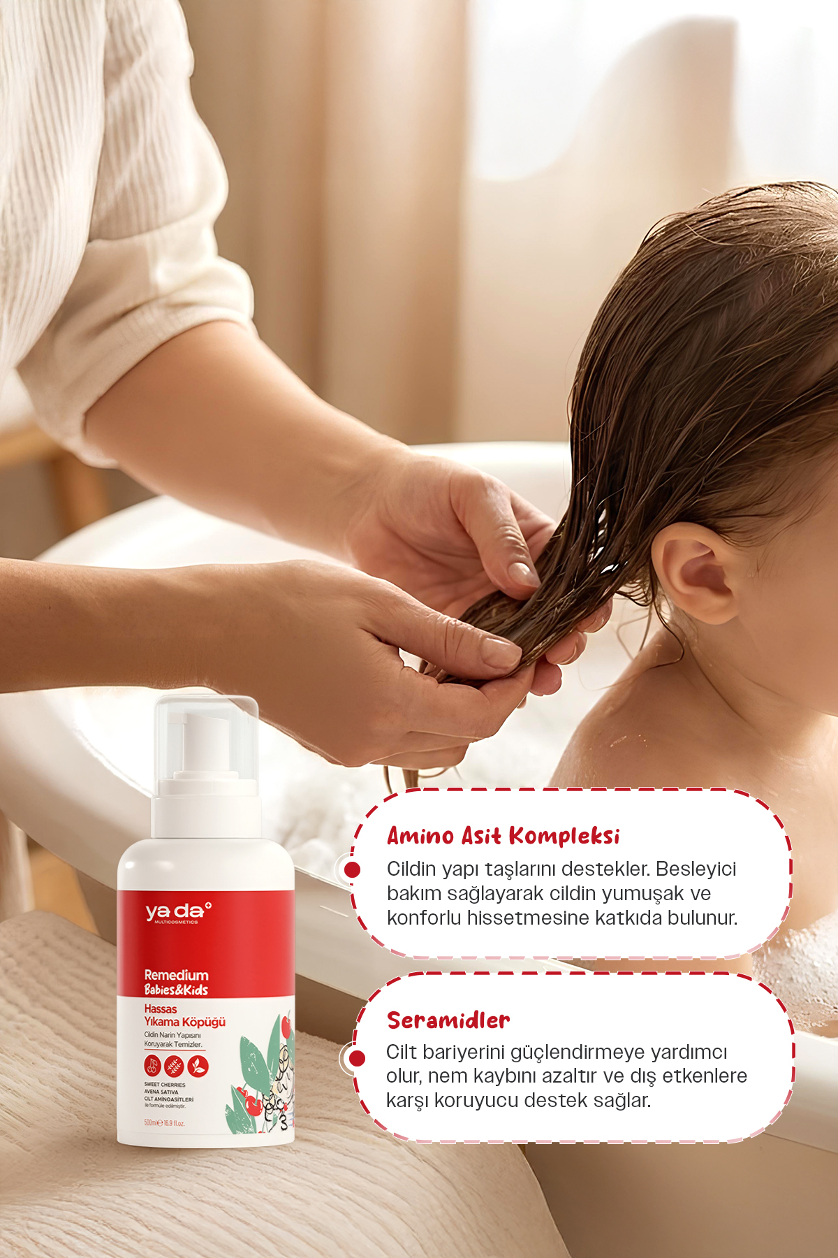 ya da multicosmetics Remedium Babies & Kids Hassas Banyo Köpüğü, Nemlendirici Saç ve Vücut Şampuanı & Losyonu Seti, Vegan fotoğrafı 3 (önizleme)
